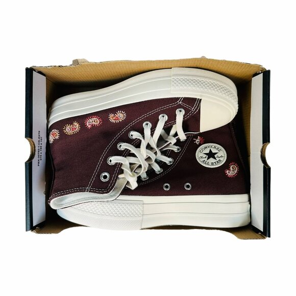 ⭐Converse Chuck Taylor Lift Platform Embroidered Sz 6 Womens Shoes Brown A08174C - Picture 10 of 14